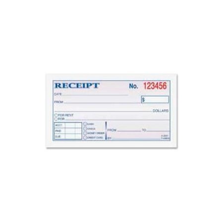 ADAMS MFG Adams® Money/Rent Receipt, 2-Part, 2-3/4" x 5-3/8", White/Canary, 50 Sets/Pad DC2501